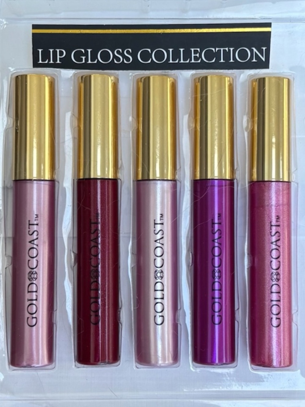 Lip Gloss Set Beauty Bundle Gold Coast Pink Blush Red Merlot Rose Coquette